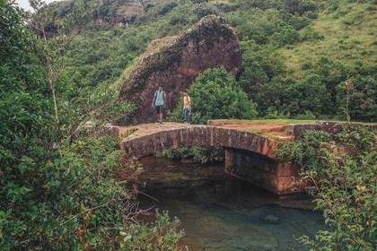 An old stone arch bridge on the David Scott Trail