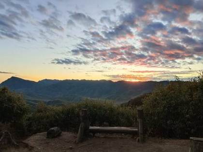 Sunset from the Dzukou viewpoint