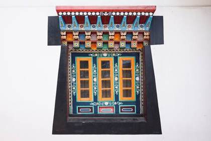 A window at Enchey Monastery