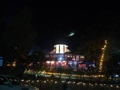 Kisama Heritage Village lit up at night