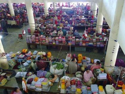 Cloth stalls inside Ima Keithel