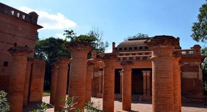 Old brick structures inside Kangla Fort