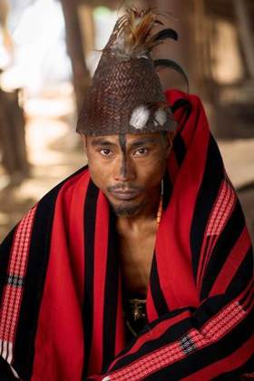 A Konyak man in traditional dress