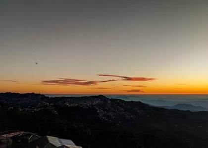 The winter horizon line beyond Lunglei town