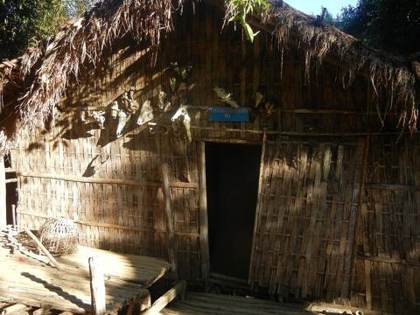 A traditional Mizo house at Reiek heritage village
