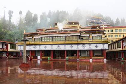 The courtyard of Rumtek Monastery