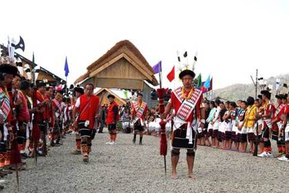 Angami men in ceremonial dress
