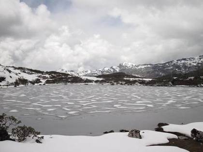 A frozen lake above Tawang
