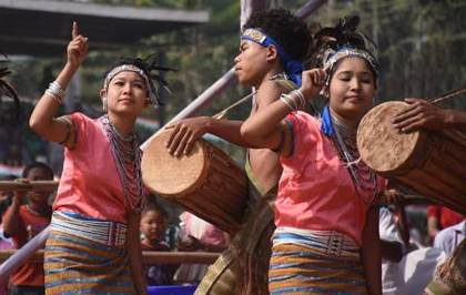 Dancers and drummers at Wangala